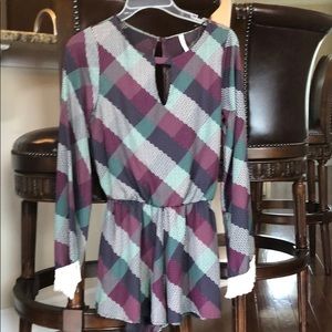 Super cute romper with fringe sleeves